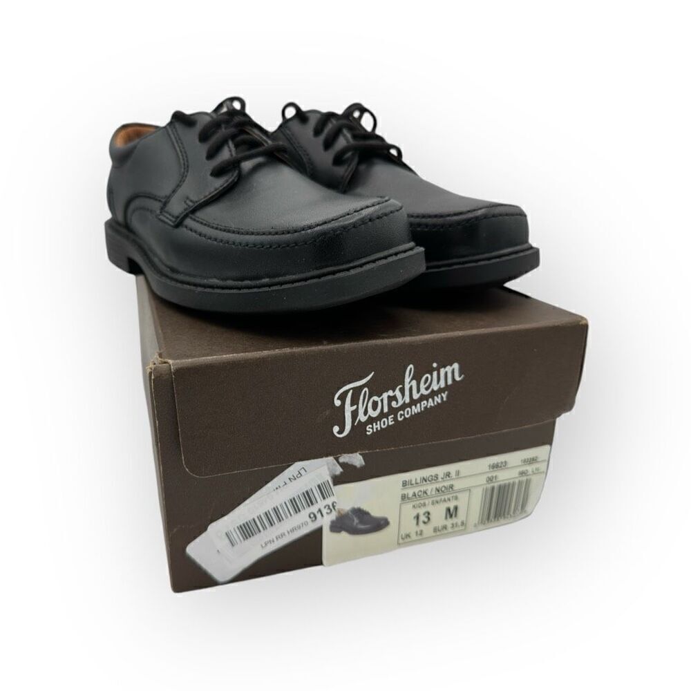 NWT Florsheim Kids Boys Billings Jr II Comfortech Oxford Shoes Black Size 13M